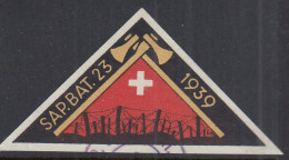 SCHWEIZ Soldatenmarke: SAP. BAT. 23, 1939, Gestempelt - Labels