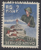 SCHWEIZ Soldatenmarke: BR. 9. Mont., 1939, Gestempelt - Viñetas