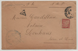 FRANCE 1920 Lettre Franchise Militaire Régiment Artillerie Taxee EPINAL Vosges > LOUHANS Saone & Loire TAXE 30c - Storia Postale