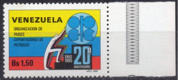 VENEZUELA 1980 - 1v - MNH - 20th OPEC Anniversary - Petroleum Petrole Petróleo Oil Energy Petrolio - Petrolio