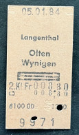 Langenthal Olten Wynigen Billett 1984 - Europe