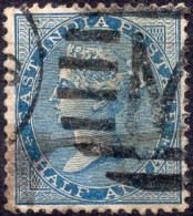 INDIA (BRITISCH OCCUPATION) :1860: Y.9° : ½ Anna : Gestempeld / Oblitéré / Cancelled. - 1858-79 Crown Colony