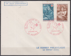 CROIX-ROUGE  L'été 40c+15c  Y.T.1619 + L'hiver 40c+15c  Y.T.1620 Sur Lettre Le 13 Déc 1969 Pour LE VESINET - Croix Rouge