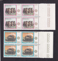 1978 Italia Italy Repubblica EUROPA CEPT EUROPE 4 Serie Di 2 Valori In Quartina MNH** Monumenti Monuments Block 4 - 1978