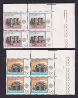 1978 Italia Italy Repubblica EUROPA CEPT EUROPE 4 Serie Di 2 Valori In Quartina MNH** Monumenti Monuments Block 4 - 1978