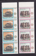 1978 Italia Italy Repubblica EUROPA CEPT EUROPE 4 Serie Di 2 Valori In Striscia MNH** Monumenti Monuments Stripe - 1978