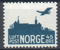 Norvège/Norway/Norwegen 1941: Plane Akershus Castle Air Mail Luftpost Par Avion Flugzeug - Philatelic Exhibitions