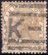 INDIA (BRITISCH OCCUPATION) :1867: Y.30° : 6 Annas : Gestempeld / Oblitéré / Cancelled. - 1858-79 Crown Colony