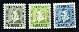 Iceland MI 183,185,186 Michel 35 50€ MLH (hinged) - Neufs