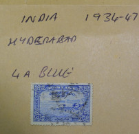 INDIA  STAMPS  Official  4a Blue 1934 - 47   (T20)   ~~L@@K~~ - Hyderabad