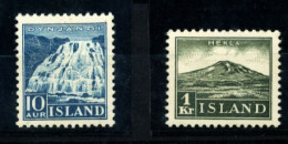 Iceland MI 181,182 Michel 100€ MLH - Neufs