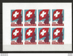 406 - 39 -  Feuillet Timbres Non-dentelés     "H.D. Bew. Kp.13. ZH  1940" - Labels