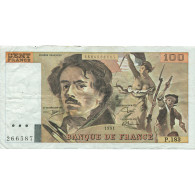 France, 100 Francs, Delacroix, 1991, P.183, TTB, Fayette:69bis.3b2 - 100 F 1978-1995 ''Delacroix''