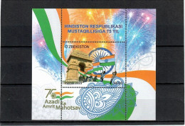 Uzbekistan 2023 . Independence Of India-75y. S/S - Usbekistan