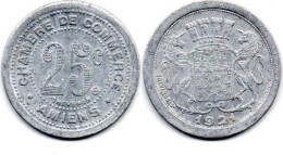 MA 25144  / Amiens 25 Centimes 1921 Frappe Décalée Env 45° TTB - Noodgeld