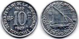 MA 25148  / Toulouse 10 Centimes 1922-1927 TTB - Monedas / De Necesidad