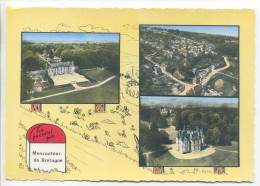 CPSM 22 Côtes D'Armor - Moncontour - Châteaux Granges Et De Bellevue, Remparts Et Vue Générale - Multivues Peu Commune - Moncontour