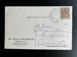 NETHERLANDS 1922 POSTCARD SANTPOORT TO DEVENTER 18-09-1922 NEDERLAND - Briefe U. Dokumente