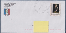 Johnny Hallyday Tour 66 Personnalisé Sur Enveloppe Cadre Gris Philaposte 26.06.2023 - Lettres & Documents