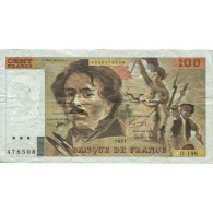 France, 100 Francs, Delacroix, 1991, O.198, TTB, Fayette:69bis.4a - 100 F 1978-1995 ''Delacroix''