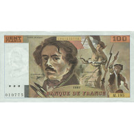 France, 100 Francs, Delacroix, 1991, M.195, TTB+, Fayette:69bis.4a - 100 F 1978-1995 ''Delacroix''