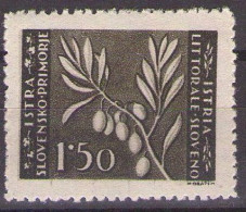 ISTRIA E LITORALE SLOVENO 1946. Tiratura Di Zagabria, Dent. 12, Sass. 54,  MNH** - Ocu. Yugoslava: Litoral Esloveno