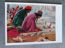 Carpet Makers From Turkmenistan -  USSR  - - Traditional Crafts -  Carpets - Old Postcard - 1966 - Turkmenistán