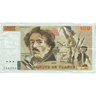France, 100 Francs, Delacroix, 1991, F.181, TTB, Fayette:69bis.3b.1 - 100 F 1978-1995 ''Delacroix''