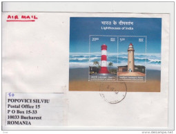 INDIA : LIGHTHOUSES On Cover Circulated To ROMANIA - Registered Shipping! - Usados