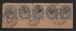 Type Blanc - Obliteration OL + Monte Carlo  - Principaute De Monaco - 1903 - Fragment - 1900-29 Blanc
