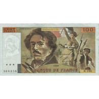 France, 100 Francs, Delacroix, 1991, B.198, SPL, Fayette:69bis.4a - 100 F 1978-1995 ''Delacroix''