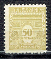 50 C Jaune-olive Arc De Triomphe - 1944-45 Triomfboog