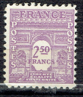 2,50 F Violet Arc De Triomphe - 1944-45 Triumphbogen