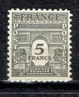 5 F Gris-noir Arc De Triomphe - 1944-45 Arc Of Triomphe