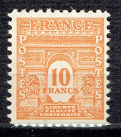 10 F Orange Arc De Triomphe - 1944-45 Arco Del Triunfo