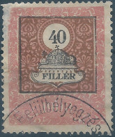 AUSTRIA-L'AUTRICHE-ÖSTERREICH,1903 Hungary Revenue Stamp Tax Fiscal,40 Filler,Obliterated - Revenue Stamps
