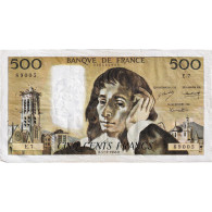 France, 500 Francs, Pascal, 1968, E.7, TTB, Fayette:71.2 - 500 F 1968-1993 ''Pascal''
