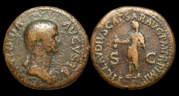 Antonia Minor, Augusta AE Dupondius Claudius Standing Facing - The Julio-Claudians (27 BC To 69 AD)