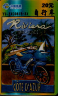 TELECARTE ETRANGERE       RIVIERA EN BALLADE   CYCLOMOTEUR - Reclame