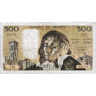 France, 500 Francs, Pascal, 1971, Y.24, TB+, Fayette:71.6 - 500 F 1968-1993 ''Pascal''