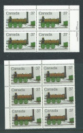 Canada # 1001 - UL. Blank Corner Block Of 6 & UR.PB. MNH - Locomotives (1836-1860) - 1 - Blocs-feuillets