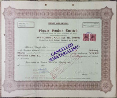 INDIA 1953 SHYAM SUNDAR LIMITED.....SHARE CERTIFICATE - Industrie