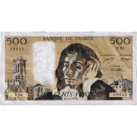 France, 500 Francs, Pascal, 1973, T.34, TTB, Fayette:71.10 - 500 F 1968-1993 ''Pascal''