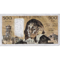 France, 500 Francs, Pascal, 1973, T.34, TTB, Fayette:71.10 - 500 F 1968-1993 ''Pascal''