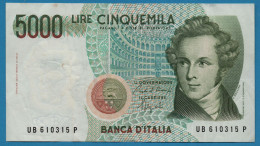 ITALIA 5000 LIRE 04.01.1985 # UB610315P P# 111b Vincenzo Bellini Signatures: Ciampi & Speziali - 5000 Lire