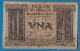 ITALIA 1 LIRE 14.11.1939 # 287 374745 P# 26 Caesar Augustus - Andere & Zonder Classificatie
