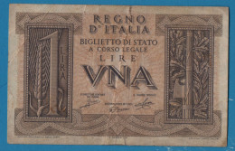 ITALIA 1 LIRE 14.11.1939 # 287 374745 P# 26 Caesar Augustus - Otros & Sin Clasificación