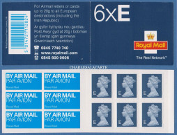 GREAT BRITAIN 2003 BARCODE BOOKLET WALSALL PRINT  6x 'E' STAMPS SELF-ADHESIVE  S.G. MH 2 - Booklets