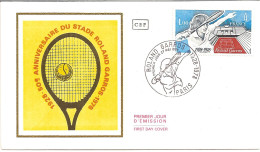 684  ---  PARIS 1er Jour  FDC  Stade Roland-Garos  Tennis - Gedenkstempels