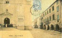 11 - Sigean - Coll. Sagnes - Tramée Et Colorisée - Place Du Marché - Sigean